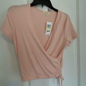 Ladies fax cross wrap top NWT